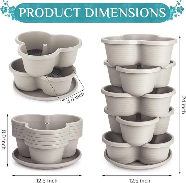 Amazing Creation Stackable Planter – Vertical Tiered Garden for Vegetables, Herbs & Succulents - Image 4