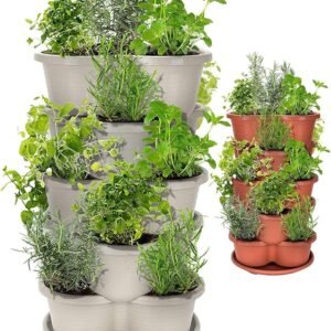 Amazing Creation Stackable Planter – Vertical Tiered Garden for Vegetables, Herbs & Succulents