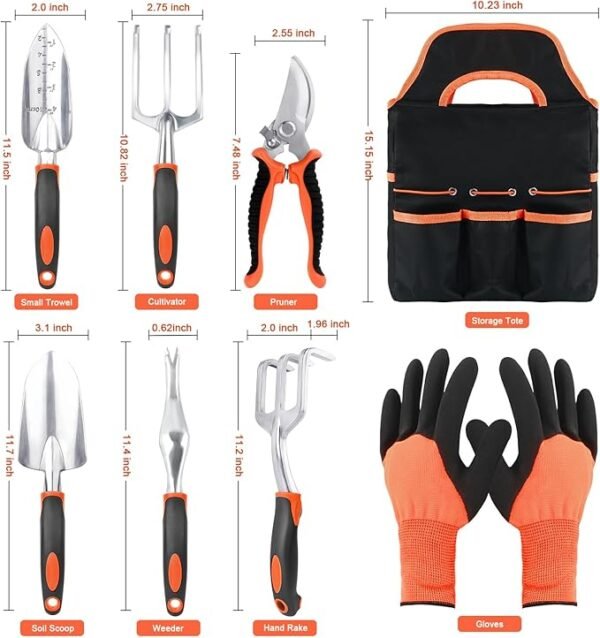 8-Piece Gardening Tool Set – Ergonomic, Heavy Duty Kit with Storage Bag - Image 2