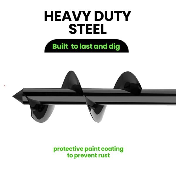 Auger Drill Bit for Planting – 3" x 12" Spiral Garden Hole Digger for Bulbs, Umbrella Holes, and More - Image 4