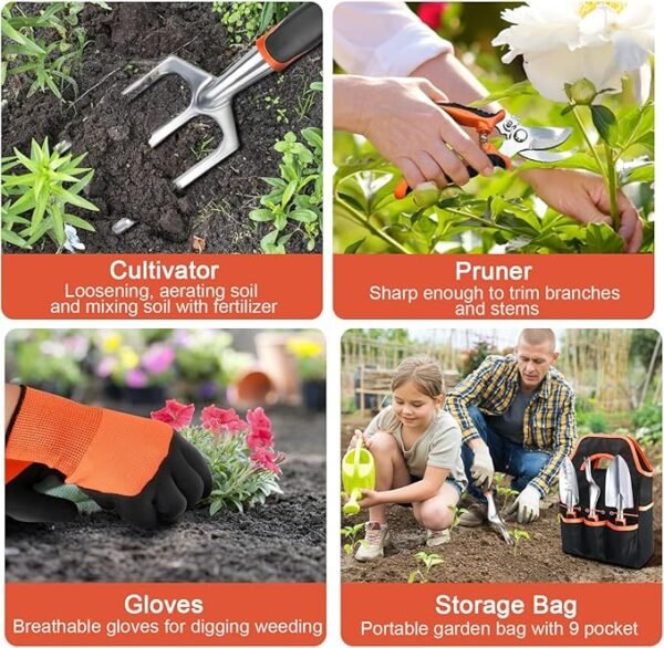8-Piece Gardening Tool Set – Ergonomic, Heavy Duty Kit with Storage Bag - Image 6