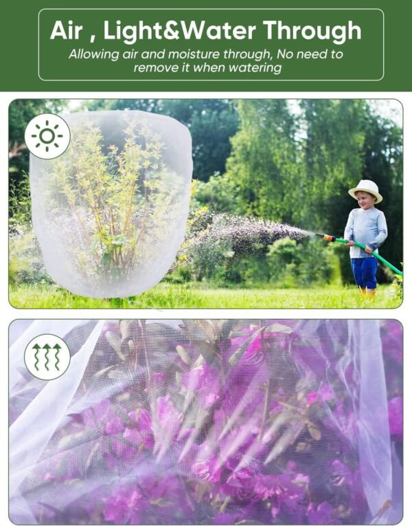 Bird Netting for Garden Protection – 4-Pack Drawstring Mesh Covers (3.3ft x 2.7ft) - Image 4