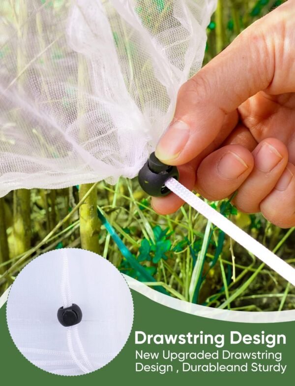 Bird Netting for Garden Protection – 4-Pack Drawstring Mesh Covers (3.3ft x 2.7ft) - Image 5