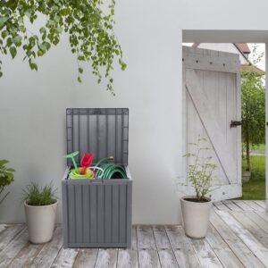 51 Gallon Resin Deck Box – Secure Outdoor Storage for Garden, Patio Essentials